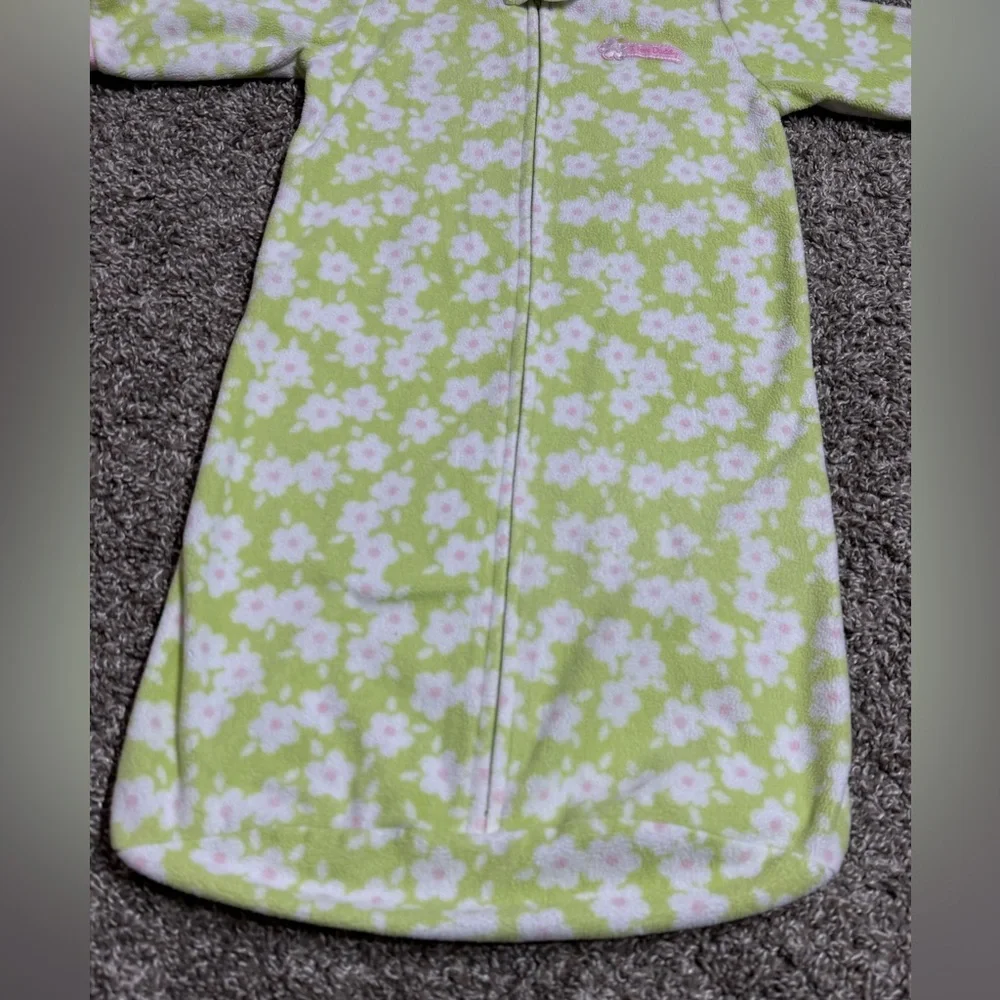 Carter's Baby Girl Light Green Floral Fleece Sleep Sack